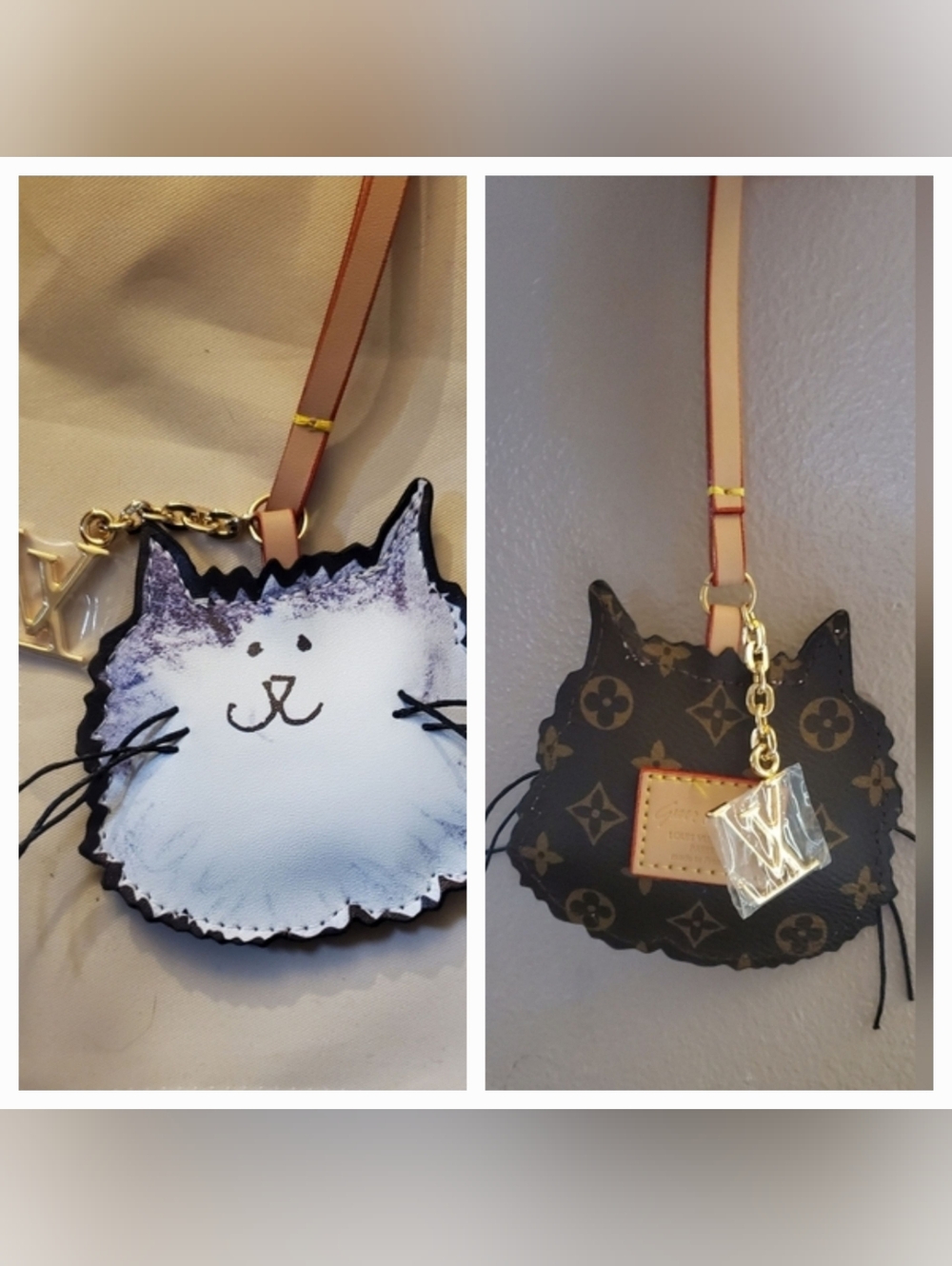 Black and White Cat Bagcharm